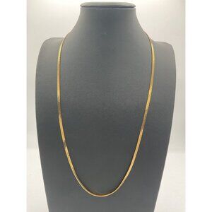 Gold-Tone Herringbone Chain Necklace Elegant Design Durable & Timeless